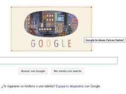 La firma colocó una representación de una ciudad de noche iluminada por los característicos focos navideños y un árbol de Navidad. ESPECIAL /