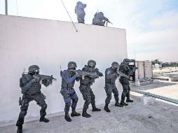 Ocho elementos del EROE de la Policía de Zapopan nos permitieron observar una sesión de entrenamiento.  /