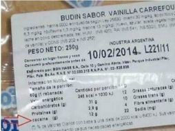 Por redes sociales circula una imagen con la etiqueta del budín que contendría 12 gramos de la droga. TOMADA DE @nachbit  /