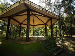 La pintura desprendida, enjarres derruidos, escombro en el suelo, techo sucio, es la escena que se ve del kiosco.  /