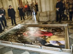 Las intervenciones no afectaron el relieve ni la calidad de sus colores gracias a que se ha preservado dentro de la sacristía. EFE /
