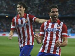 Aquí, Raúl García festejando uno de los goles Colchoneros al minuto 88. EFE /