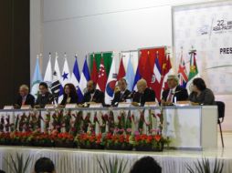 Miembros delegados durante la conferencia de prensa  realizada tras la clausura de la Reunión Interparlamentaria.  /