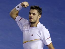 De esta forma Stanislas celebró haber llegado hasta la última instancia del primer grande del año. AP /