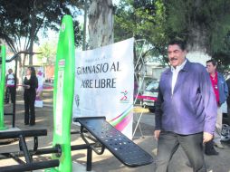 Parque Los Pinitos. El alcalde Ramiro Hernández encabezó la apertura oficial del gimnasio al aire libre.  /
