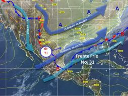 Para mañana miércoles la tormenta invernal y el frente 31 mantendrán bajas temperaturas. TOMADA DE @conagua_clima  /