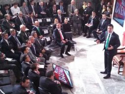 La Glosa Ciudadana del gobernador Aristóteles Sandoval se realiza al interior del Palacio de Gobierno.  /