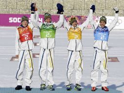 De esta forma celebraron los nuevos monarcas en Sochi 2014. AFP /