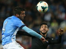 Vela en el partido de la Real Sociedad frente al Málaga. EFE /
