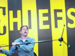 Listos. La banda, comandada por el vocalista Ricky Wilson, se prepara para llenar con su rock el escenario del Teatro Diana. EFE /