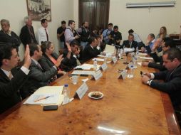 Sesión de la Comisión de Justicia del Congreso local. Imagen de @LegislativoJal. ESPECIAL /