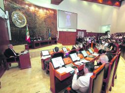 Sesión del pleno celebrada ayer en el Palacio Legislativo, en donde se votó la Ley de Atención a Víctimas del Estado de Jalisco.  /