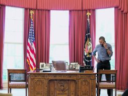 Barack Obama habla por teléfono con Vladimir Putin sobre la situación en Ucrania. EFE /