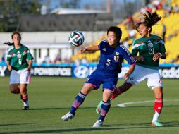 Acción de juego entre seleccionadas de México y Japón. ESPECIAL /