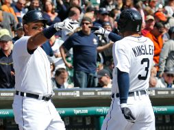Kinsler despachó imparable impulsor de Austin Jackson para la carrera ganadora del partido. AP /