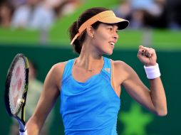 Ana Ivanovic, celebra su victoria y se corona en la sexta edición del Abierto WTA de Monterrey. EFE /