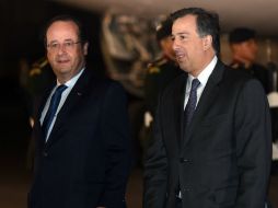 El presidente de la República Francesa, François Hollande, y el canciller mexicano, José Antonio Meade. AFP /