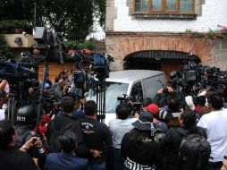 Hace unos momentos llegó al domicilio del escritor Gabriel García Márquez la carroza fúnebre del servicio García López. SUN /