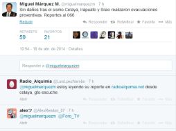 El mandatario guanajuatense, Miguel Márquez Márquez, comunicó lo sucesido en su cuenta deTwitter: @miguelmarquezm. ESPECIAL /