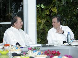 Meade (d) resalta a Daniel Ortega (i) el crecimiento en el comercio bilateral en los últimos 15 años. TOMADA DE sre.gob.mx  /