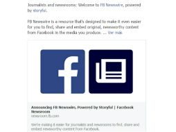Es un recurso que hará más fácil para los periodistas y redacciones encontrar, compartir e integrar el contenido noticioso de Facebook. ESPECIAL /