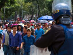Los manifestantes demandan la abrogación de la reforma educativa en el marco de la celebración del Día del Maestro. ARCHIVO /