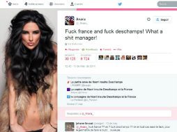 Nasri no irá al mundial y la bella Atana comentó ''que se joda Francia y que se joda Deschamps, entrenador de m...''. ESPECIAL /