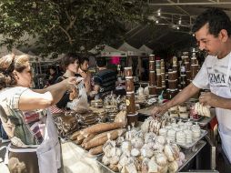 Hasta el momento los floristas y hierberos son los que han encontrado lugar en la plazoleta frente a la Prepa Jalisco.  /