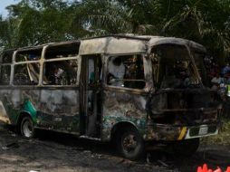 Los niños que iban a bordo del autobús tenían edades de entre uno y ocho años. EFE /