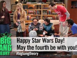 'Sheldon', 'Leonard', 'Howard' y 'Raj' festejarán el Star Wars Day como regalo para los seguidores de la saga espacial. ESPECIAL /