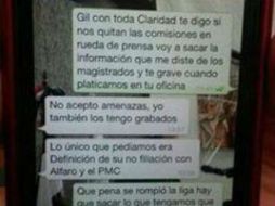 Las conversaciones se dieron a conocer en redes sociales. ESPECIAL /