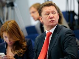 Alexey Miller, director general de Gazprom durante la conferencia que informó los acuerdos entre los ministros de energía.  /