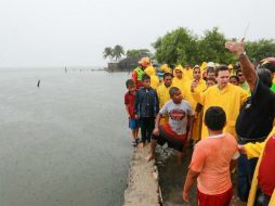Manuel Velasco supervisa la zona afectada por 'Boris' en La Gloria, municipio de Arriaga. TOMADA DE @VelascoM_  /