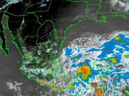 La baja remanente de 'Boris' se ubica en tierra a 200 kilómetros al suroeste de Villahermosa, Tabasco. TOMADA DE @conagua_clima  /