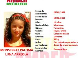 Monserrat Paloma salió de su casa el pasado 10 de junio. ESPECIAL /