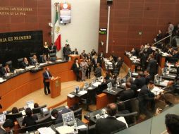 Senadores avanzan en cuestión de minutos ante la ausencia de legisladores del PRD y PT. NTX /