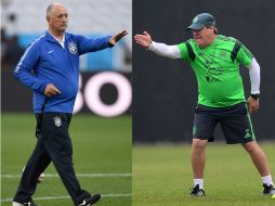 Miguel Herrera (d) tendrá que ganarle la partida en la estrategia a Scolari. AP /