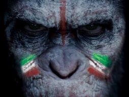 La imagen fue tomada de la cinta 'El Planeta de los simios' y está acompañada por el texto '¡Vamos México!'. ESPECIAL /