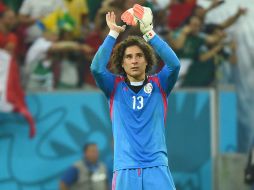 GUILLERMO OCHOA. El héroe de la Selección Mexicana después del encuentro contra Croacia en la Arena Pernambuco, en Recife. AFP /