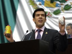 Juan Pablo Adame, vocero de la bancada blanquiazul, declara que están ''en el ánimo de analizar y debatir'' ante preponderancia. ARCHIVO /