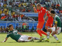 Esta fue la jugada en la que Moreno se lastimó. AP /