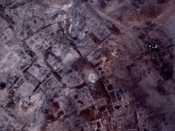 La exploración magnética del lugar reveló que la zona contiene varias edificaciones rodeadas por un enorme muro de forma rectangular. EFE /