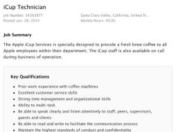 Entre los requisitos del trabajo incluyen la capacidad para manipular las máquinas de café y hacer las entregas. @JordanKahn. ESPECIAL /