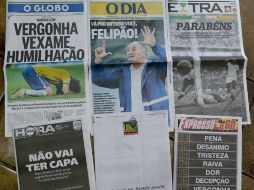 Estas fueron las portadas de los principales diarios del país anfitrión de la Copa del Mundo. EFE /