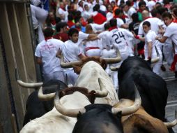 La ganadería de Garcigrande, de la provincia de Salamanca, se estrenó en estas fiestas con seis toros. AP /