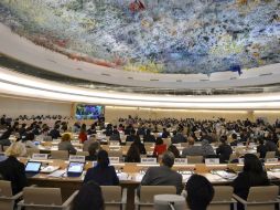 El Consejo de Derechos Humanos, durante la sesión de emergencia, convocada para discutir sobre la situación en Gaza. EFE /