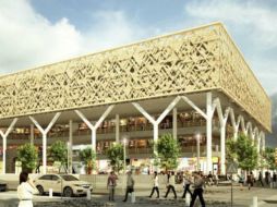 Render. El nuevo Mercado Corona tendrá seis pisos; contemplan cambios en calles aledañas al inmueble. ESPECIAL /