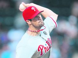 Dominador. Cole Hamels, pitcher de los Filis de Filadelfia, logró la blanqueada ante los Mets de Nueva York. AFP /