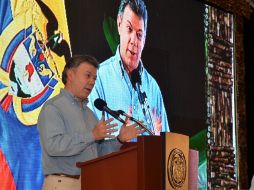Juan Manuel Santos presidió hoy un consejo de seguridad en Buenaventura. NTX /