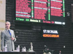 José González Morfín, tras la votación en lo general de las leyes relativas a los órganos reguladores del sector energético. SUN /